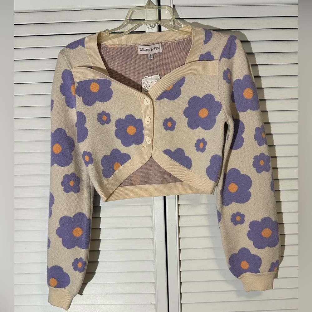 NWT Willow & Wind Crop Shrug Sweater Size S